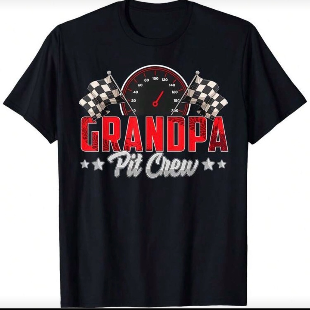 Grandpa Pit Crew Black T-Shirt